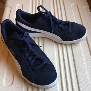 Navy Suede Pumas